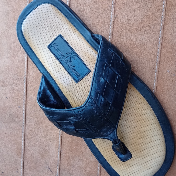 Tommy Bahama Men\'s Black Open Leather Sandal Size 9D (161) main image 8
